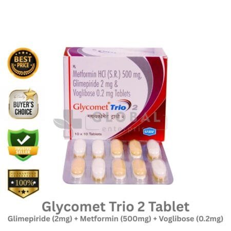 Metformin 1000mg and Glimepiride 2mg and Voglibose 0.3mg