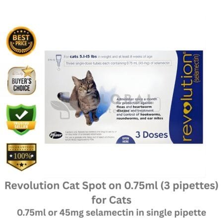 Revolution Cat Spot on 0.75ml (3 pipettes) for Cats